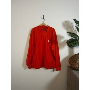 VTG 2006 Antigua Clemson Orange V-Neck Pullover Lightweight Golf Jacket‎ Size L